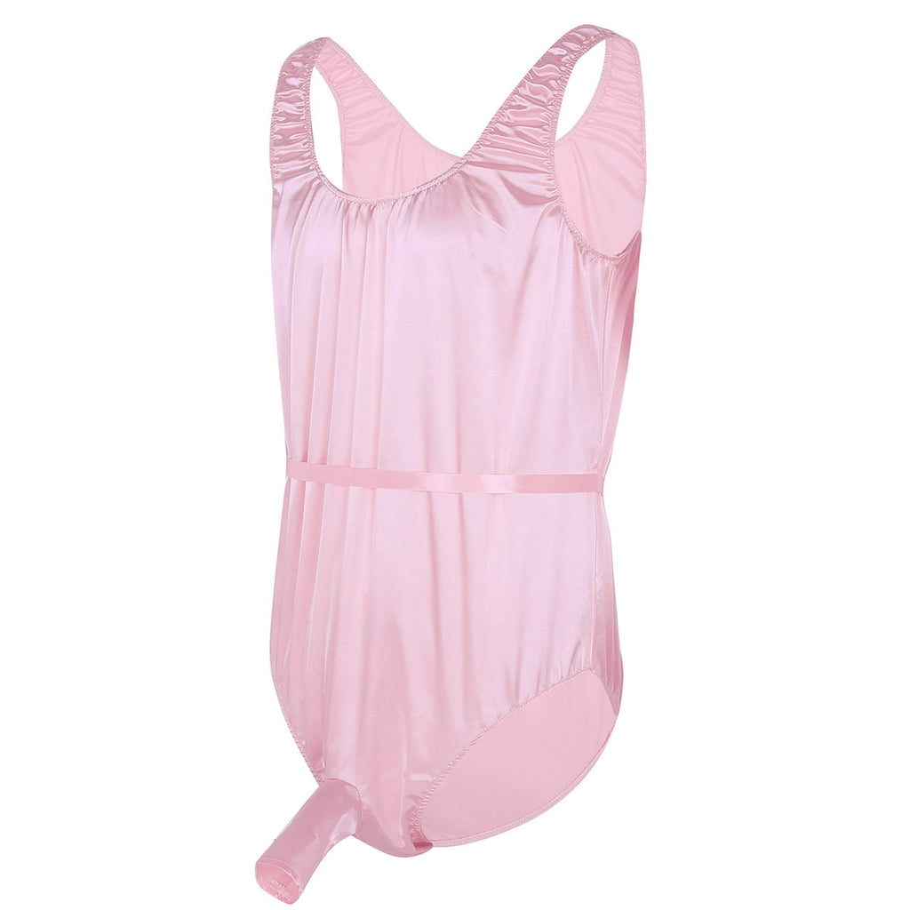 Satin Bodysuit for Crossdressers - Style 7 - Image 40