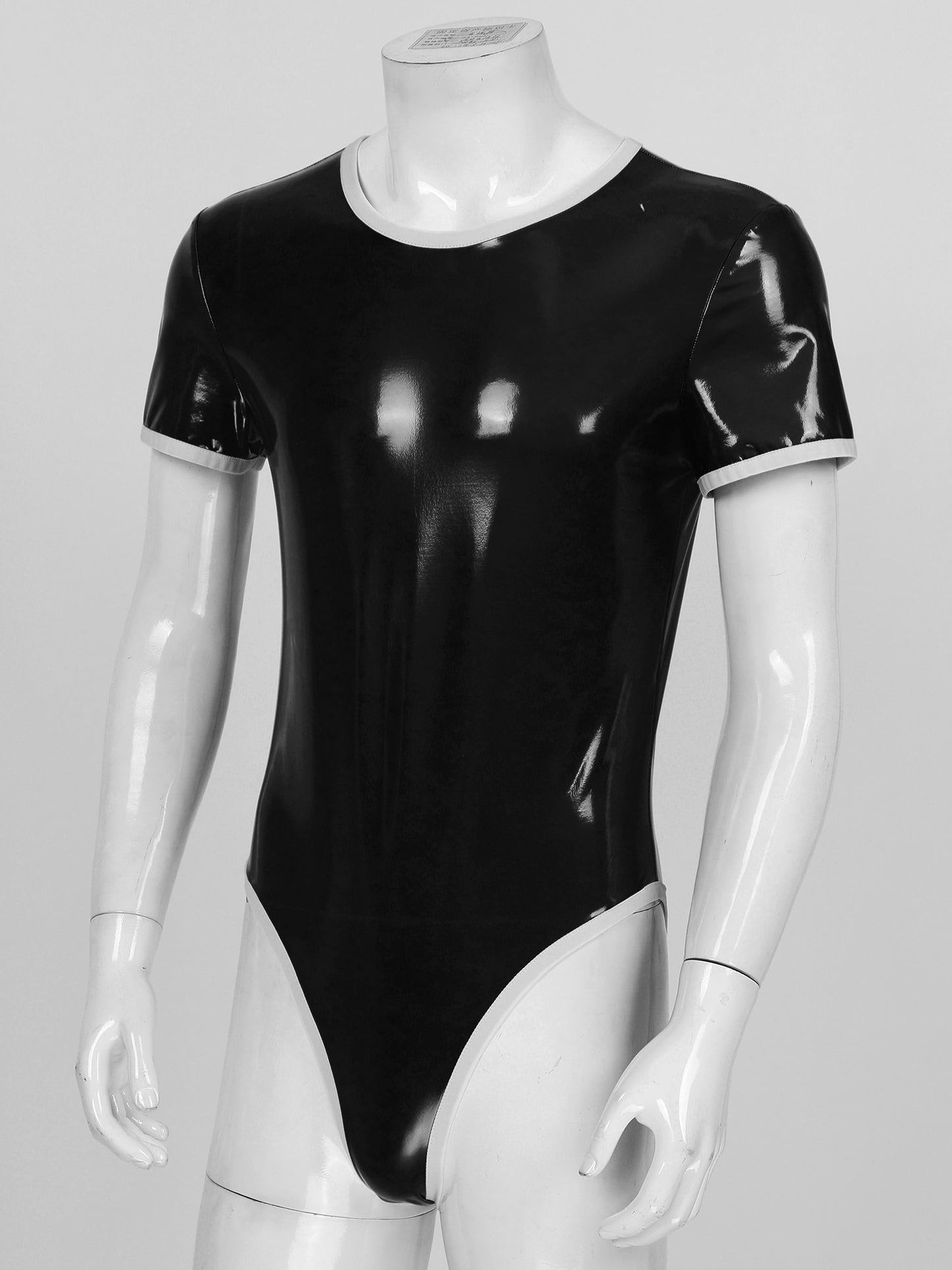 Patent Leather Bodysuit: Sexy Male Sissy Leotard for Parties