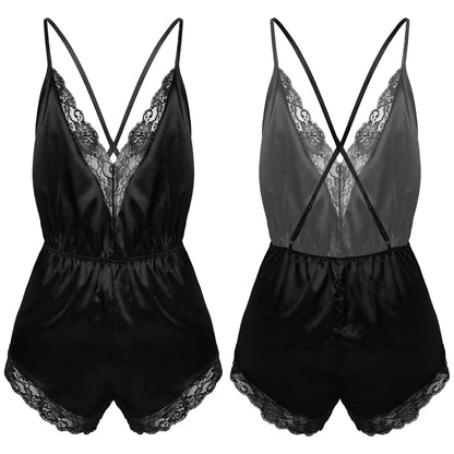 Satin Bodysuit Jumpsuit: Sensual Sleepwear for Crossdressers