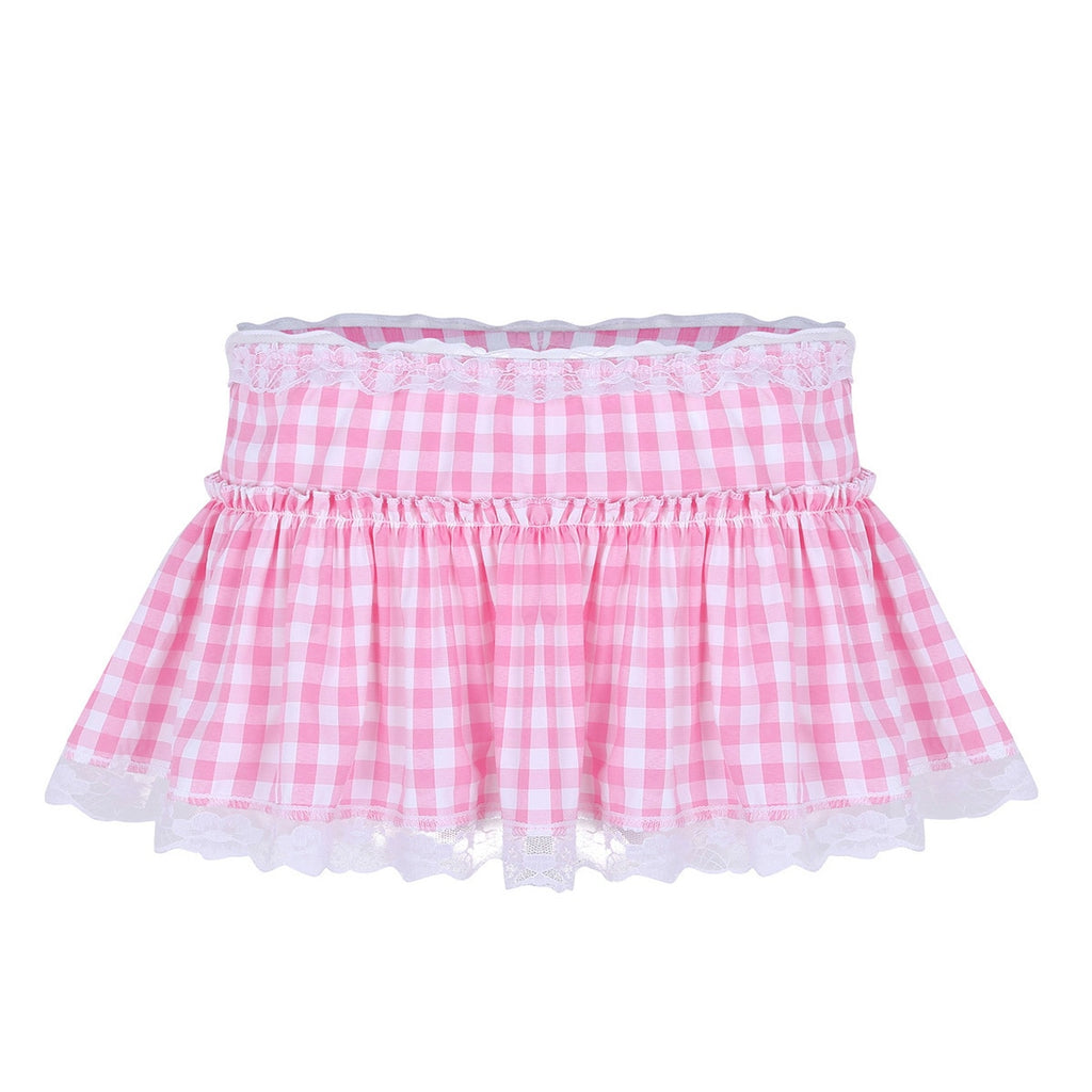 Plaid Ruffle Mini Skirt for Crossdressers - Image 13