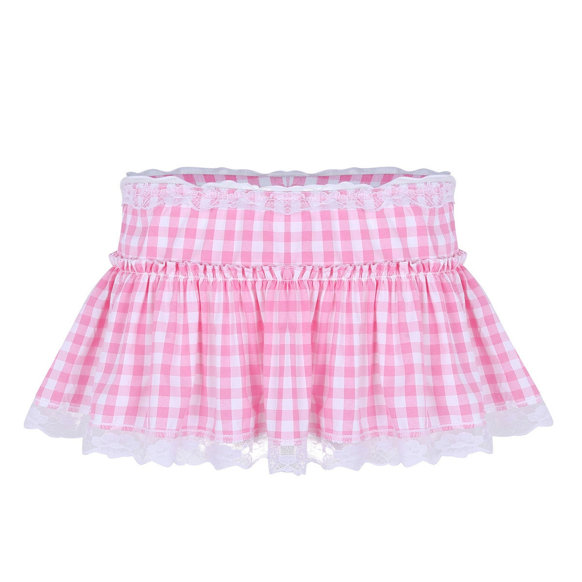 Plaid Ruffle Mini Skirt for Crossdressers - Image 13