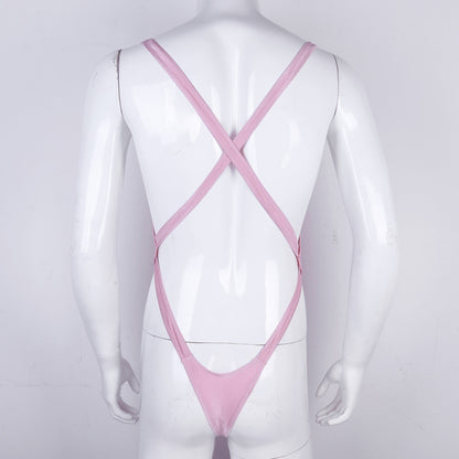 Exotic Sissy Bodysuit: Backless Nightwear for Men