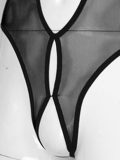 See-through Mesh Bodysuit: Seductive Lingerie for Sissy Role Play