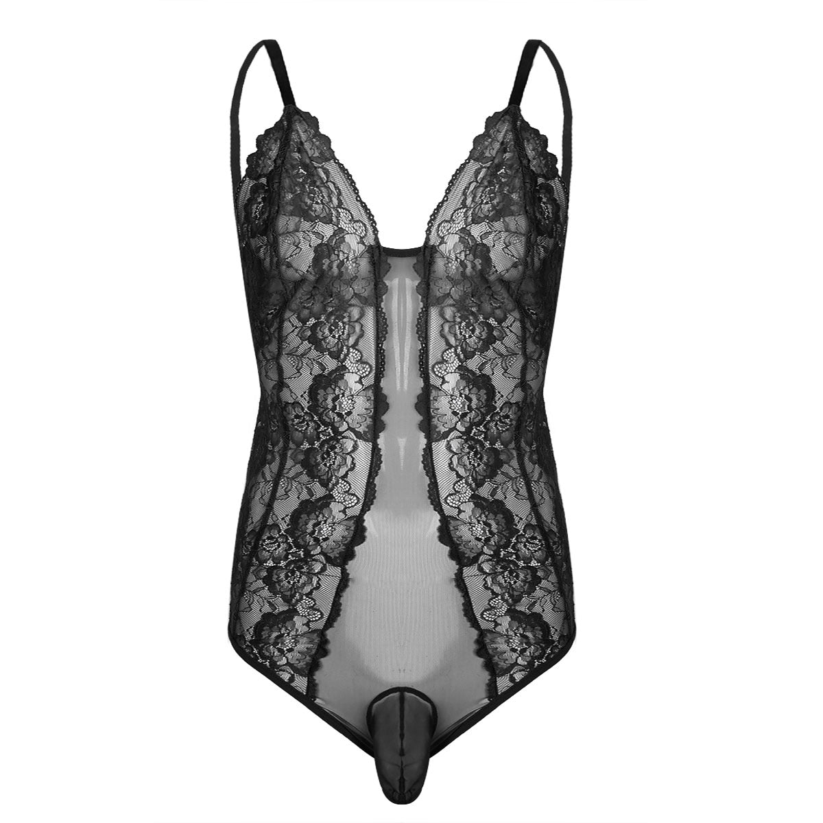 Sexy Lace Thong Bodysuit: Seductive Sleepwear for Men