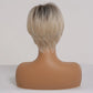 Ombre Ash Blonde Pixie Wig with Bangs - Crossdresser Cosplay Platinum Hair
