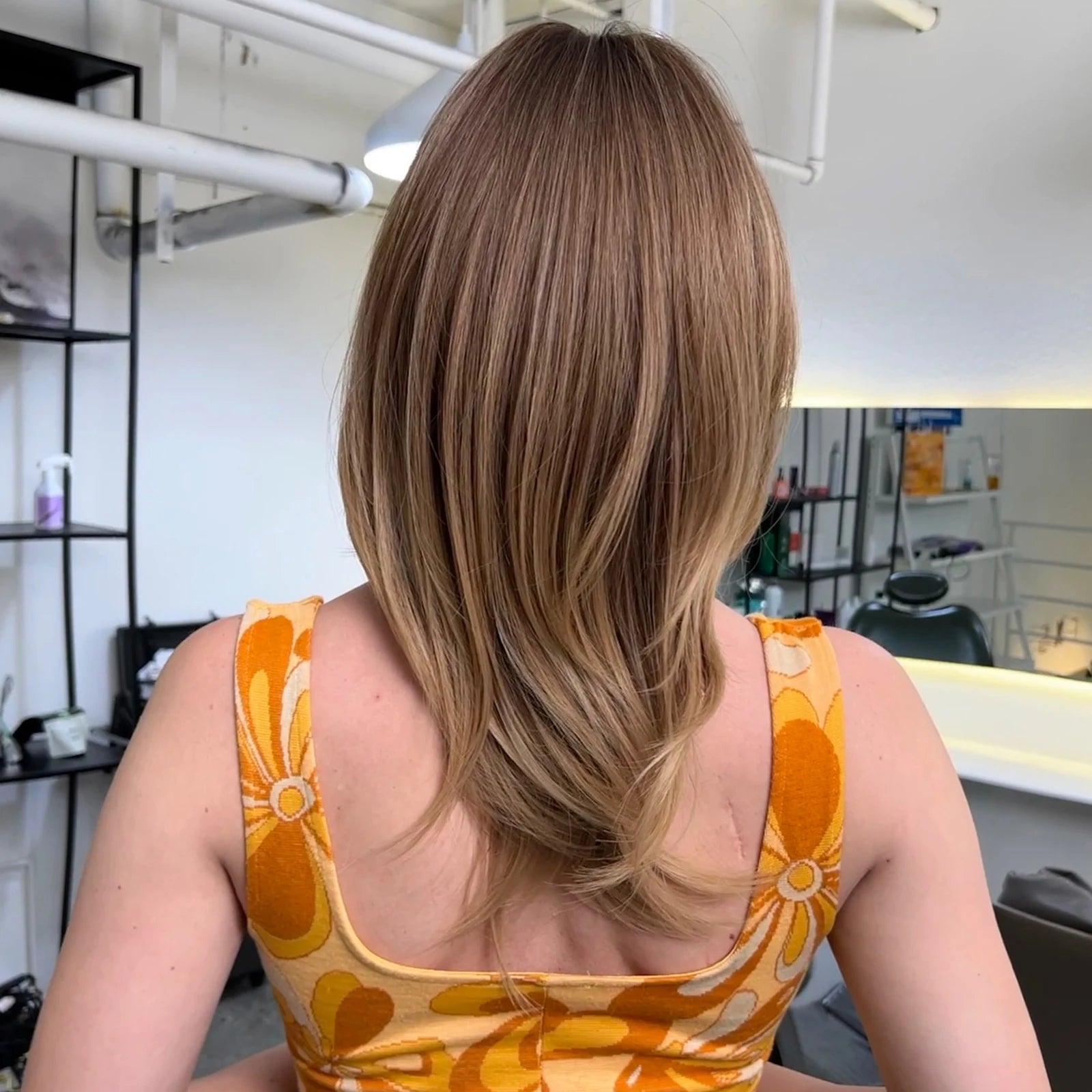 Medium Length Straight Brown Blonde Synthetic Wig - Crossdresser's Short Layered Hair with Side Bangs for Daily Heat Resistant Elegance