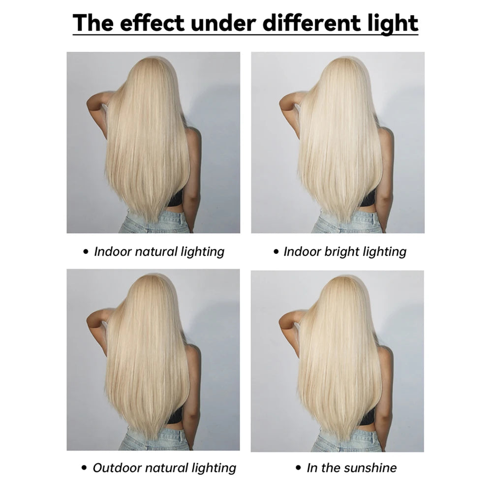Long Light Blonde Straight Wig for Crossdressers