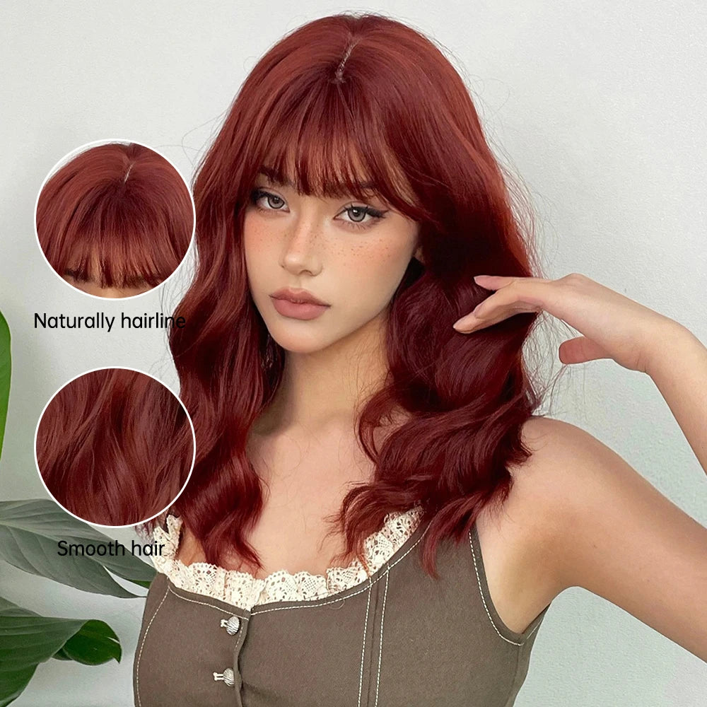 Short Black Wavy Bob Wig with Bangs for Crossdressers