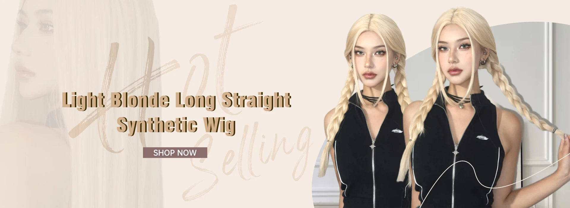 Long Light Blonde Straight Wig for Crossdressers