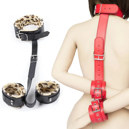 Intimate Couples' Accessories: Neck Cuffs for BDSM Bondage, Stimulation, and Flirting - Collars, Handcuffs, Fetish Gear for Exotic Roleplay Games