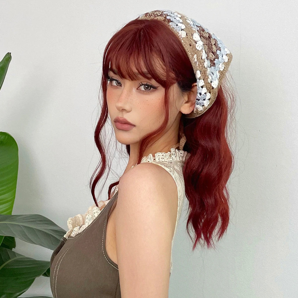 Short Black Wavy Bob Wig with Bangs for Crossdressers