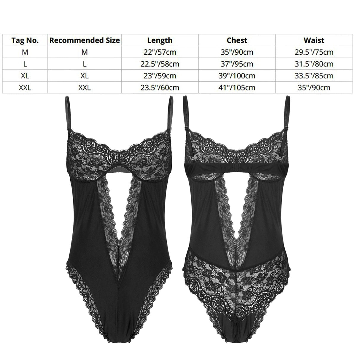 Lace Bodysuit for Crossdressers - Style 2 - Image 21
