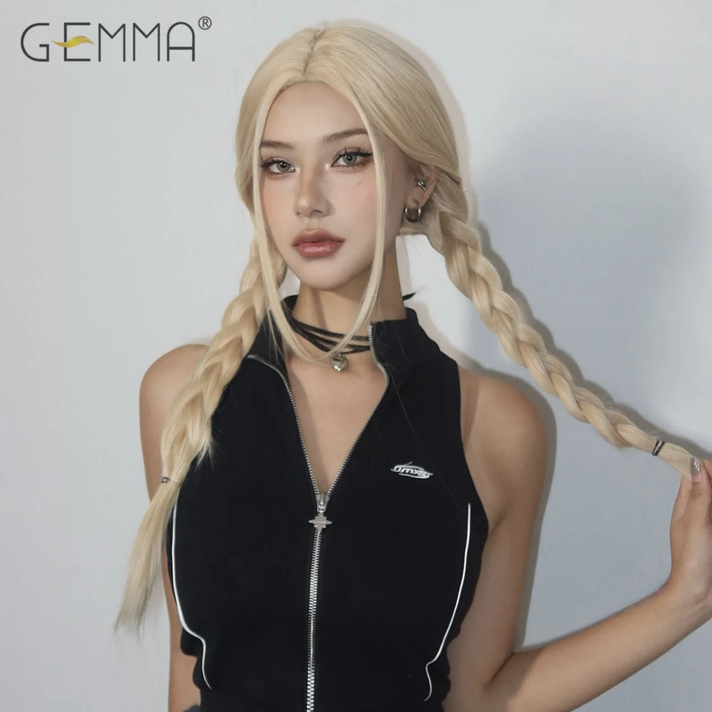 Long Light Blonde Straight Wig for Crossdressers