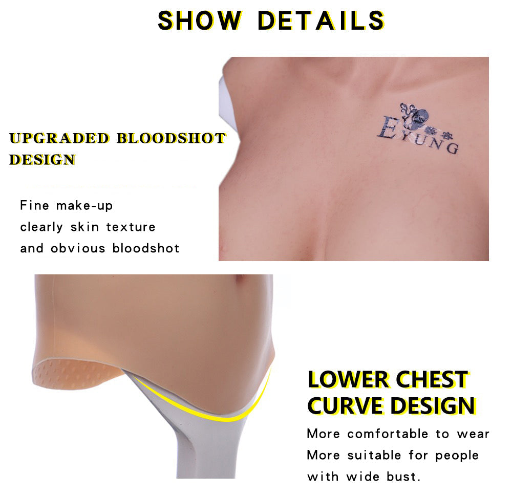 No-Oil Half-Body Silicone Breastplate - Style 3 - Image 3