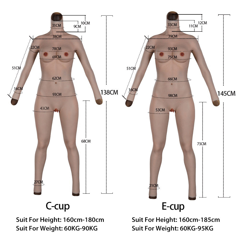 No-Oil Full Silicone Bodysuit with Breast Forms - Style 2 - Image 3