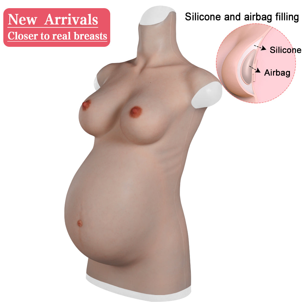 Silicone Pregnancy Belly and Breast Form Bodysuit - Style 2 - Image 1