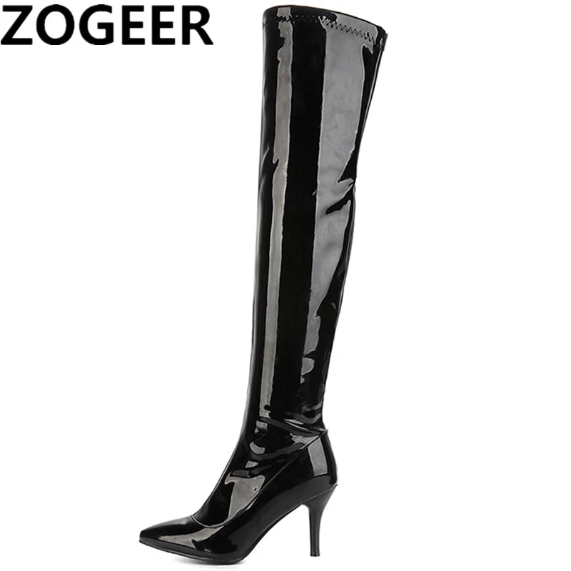 Thigh-High Platform Boots in Extended Sizes for Crossdressers - Style 2 - Image 1