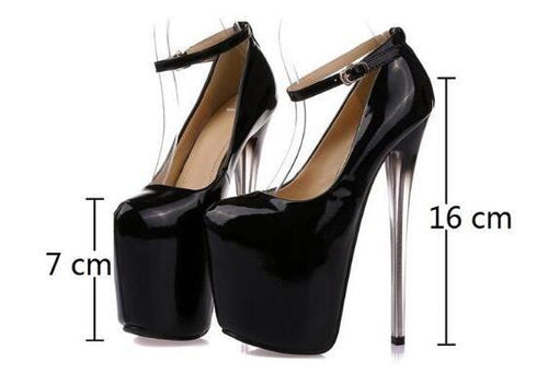 6.3 in (16 cm) Platform Pumps in Extended Sizes for Crossdressers - Image 2