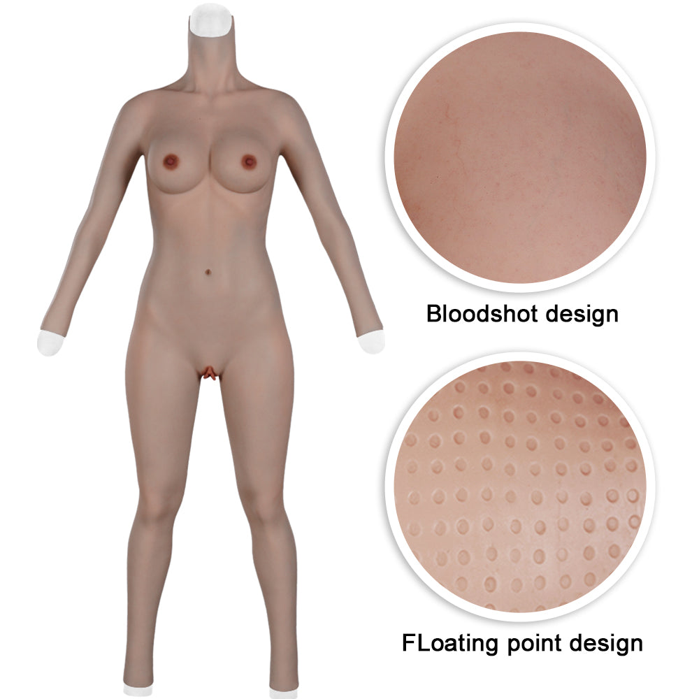 No-Oil Full Silicone Bodysuit with Breast Forms - Style 2 - Image 2