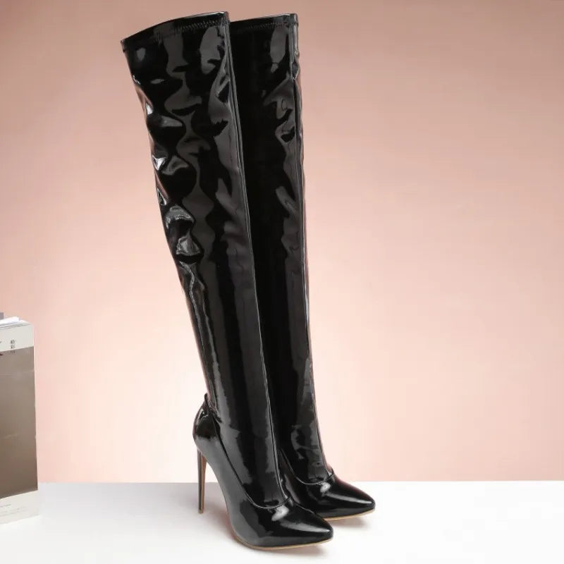Thigh-High Platform Boots in Extended Sizes for Crossdressers - Image 3