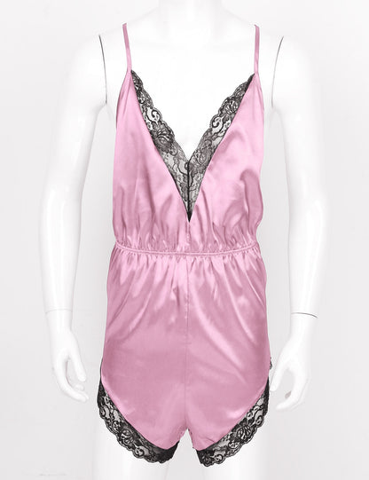 Satin Bodysuit Jumpsuit: Sensual Sleepwear for Crossdressers