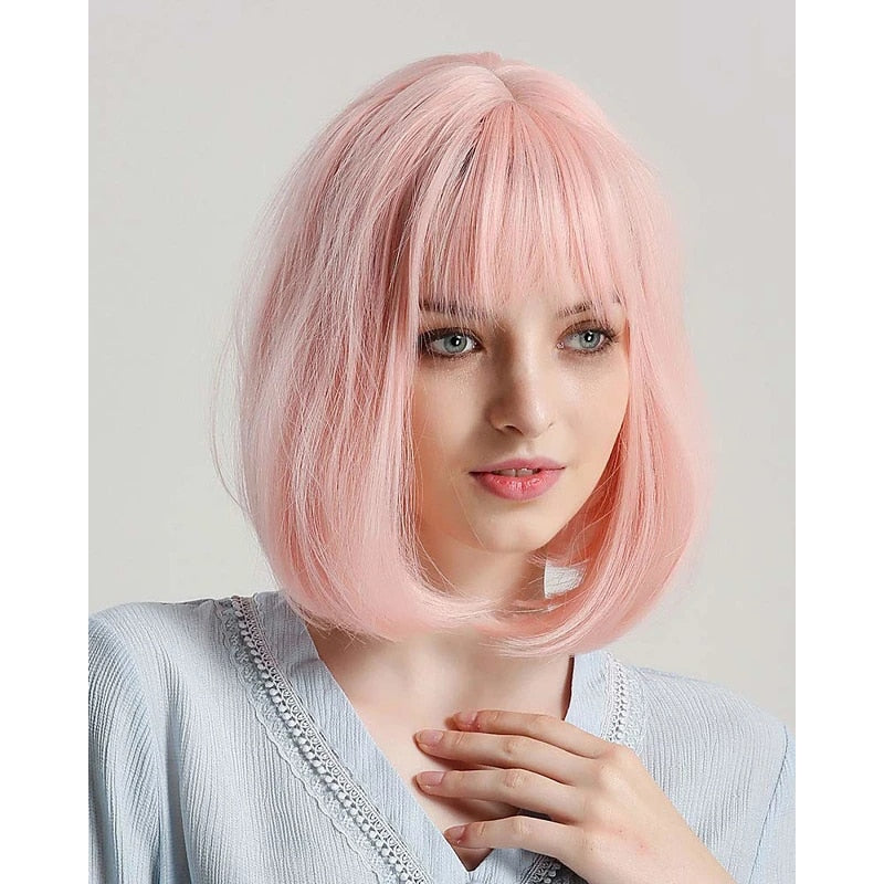 Short Straight Synthetic Wig for Crossdressers