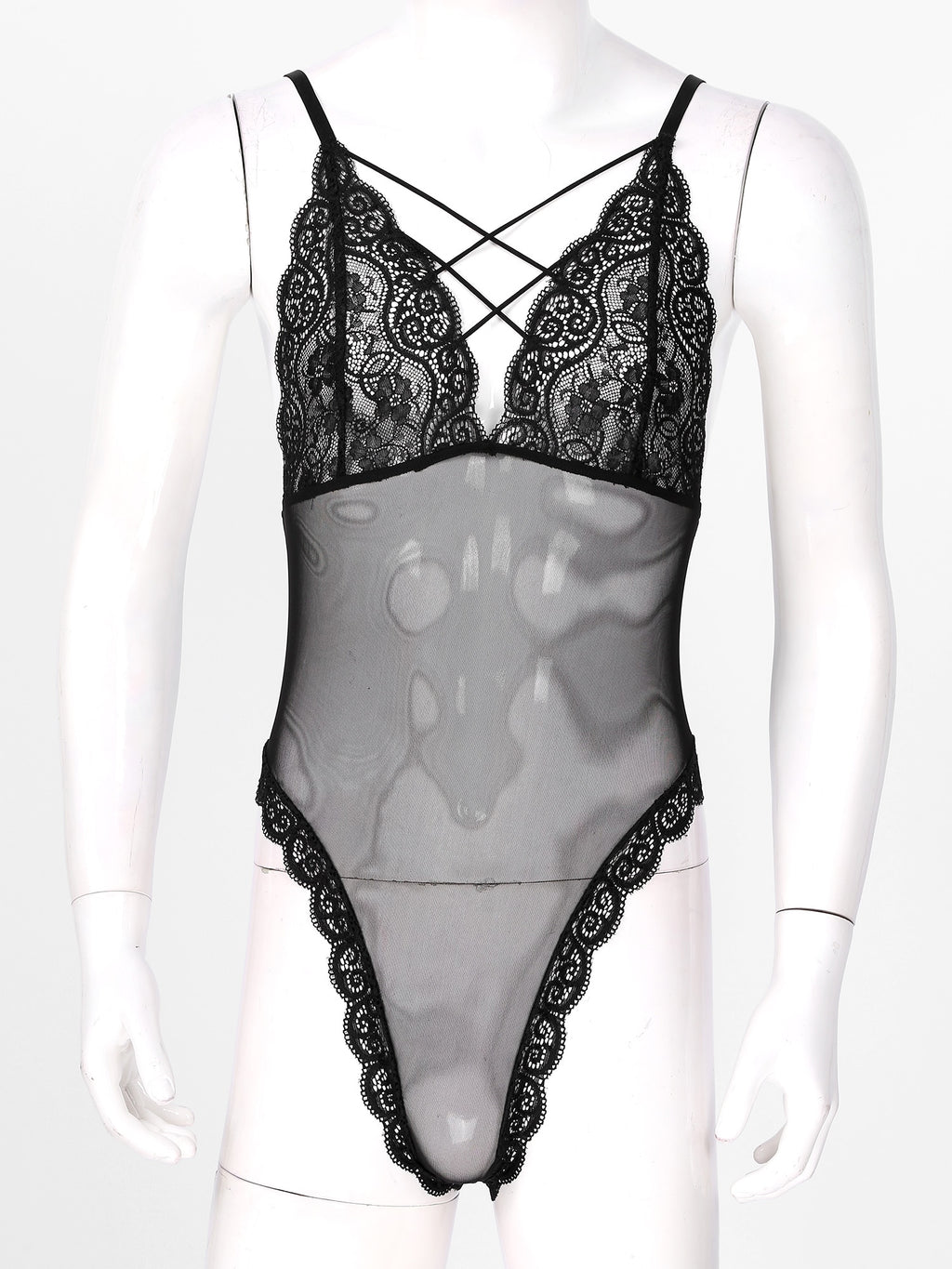 Satin Bodysuit for Crossdressers - Style 2 - Image 1