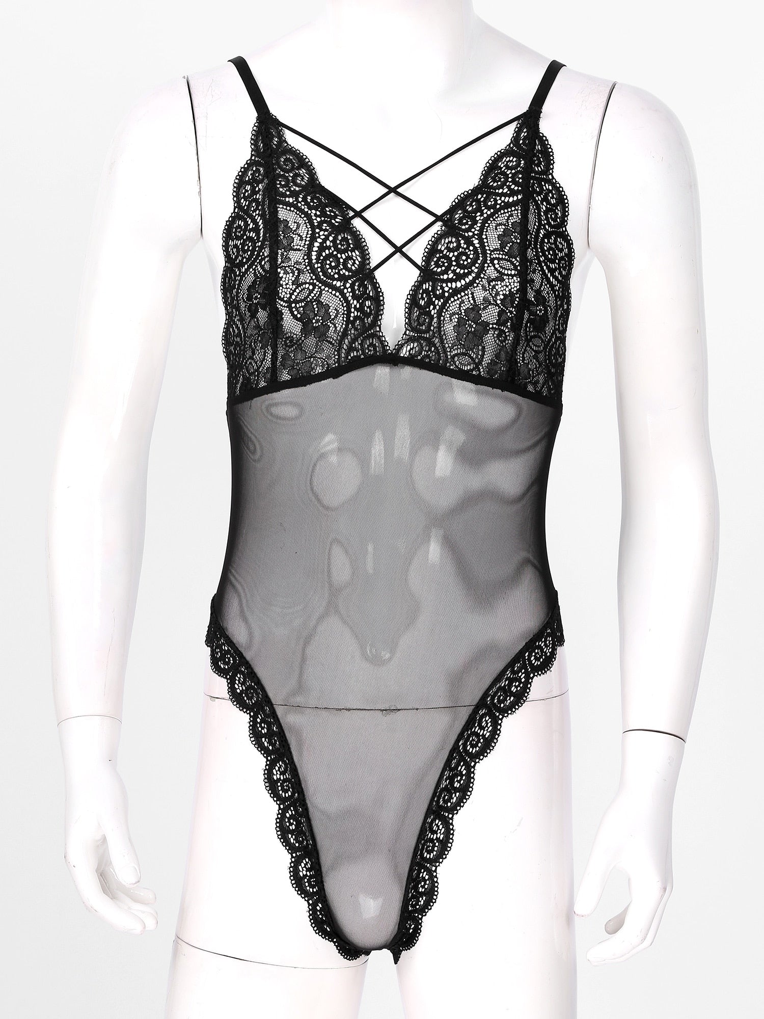 Satin Bodysuit for Crossdressers - Style 2 - Image 1