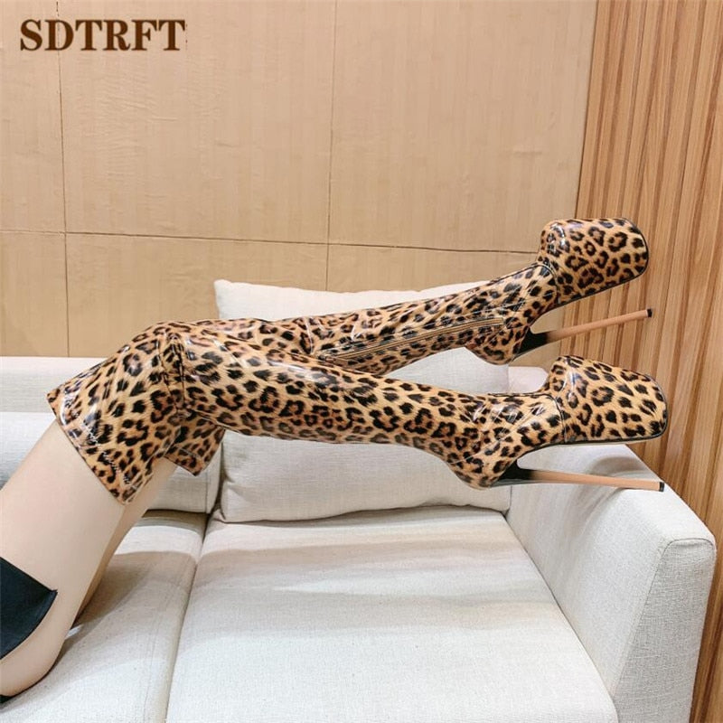 8.7 in (22 cm) Thigh-High Platform Boots for Crossdressers - Image 4