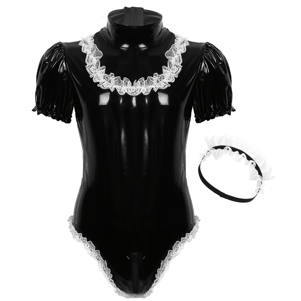 Patent-Look Bodysuit for Crossdressers - Style 2 - Image 1