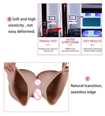 8th Silicone Pant Buttock Hip Up Enhancement Panties Fake Vagina Crossdressing For Crossdresser Transgender Drag Queen Shemale