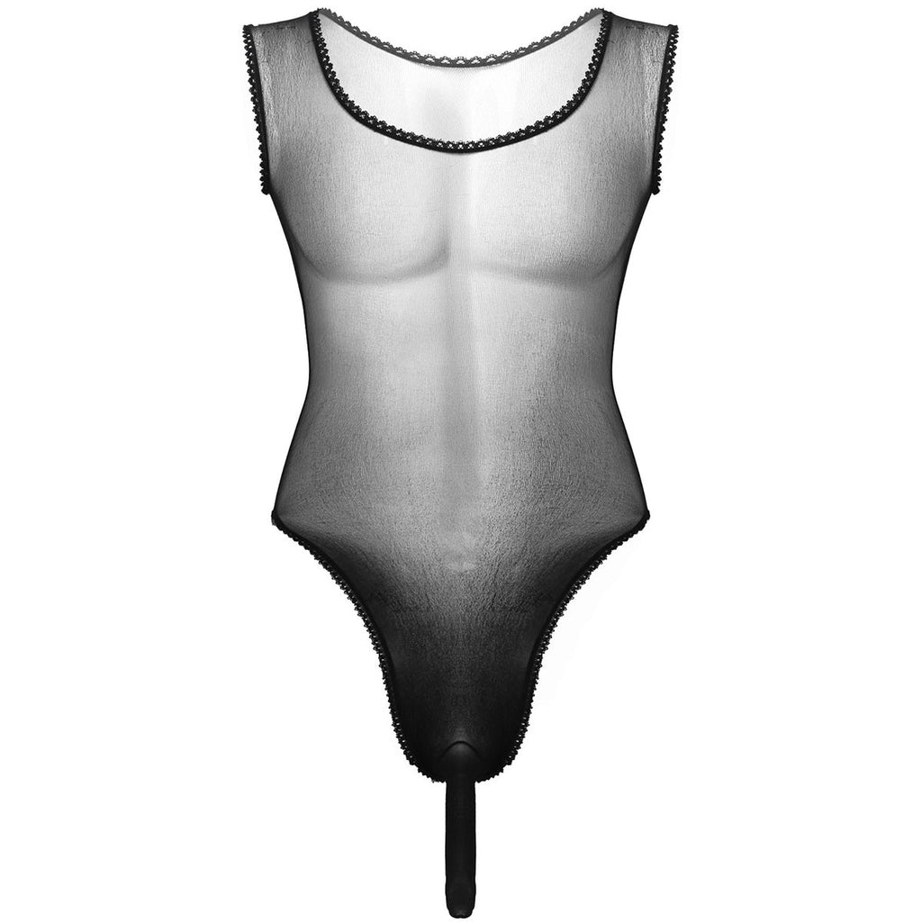 Satin Bodysuit for Crossdressers - Style 3 - Image 1