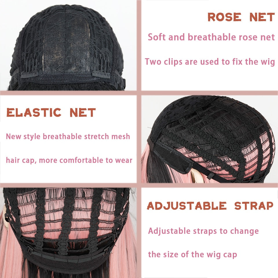 Long Two-Tone Straight Wig for Crossdressers