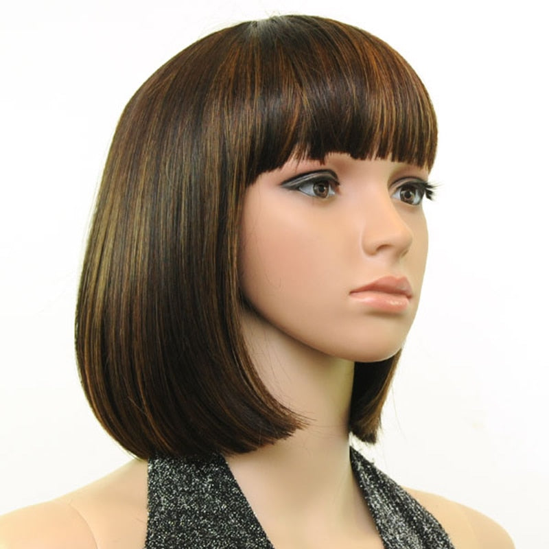 Chic and Trendy Short Synthetic Wig for Crossdressers - Heat Resistant Fiber for Easy Styling