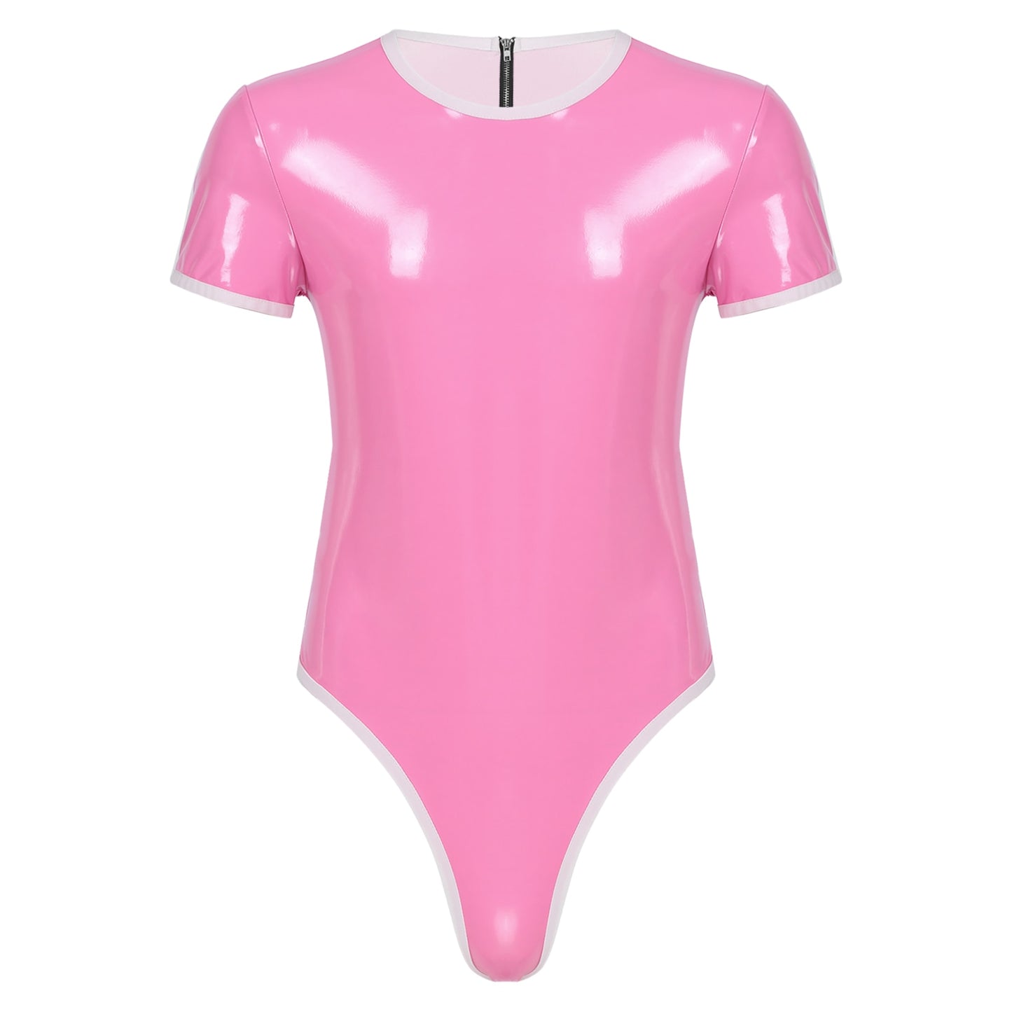 Pink Patent Leather Bodysuit: Sexy Male Sissy Lingerie
