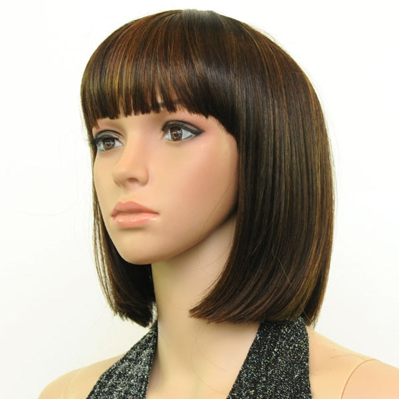 Chic and Trendy Short Synthetic Wig for Crossdressers - Heat Resistant Fiber for Easy Styling