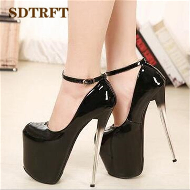 6.3 in (16 cm) Platform Pumps in Extended Sizes for Crossdressers - Image 11