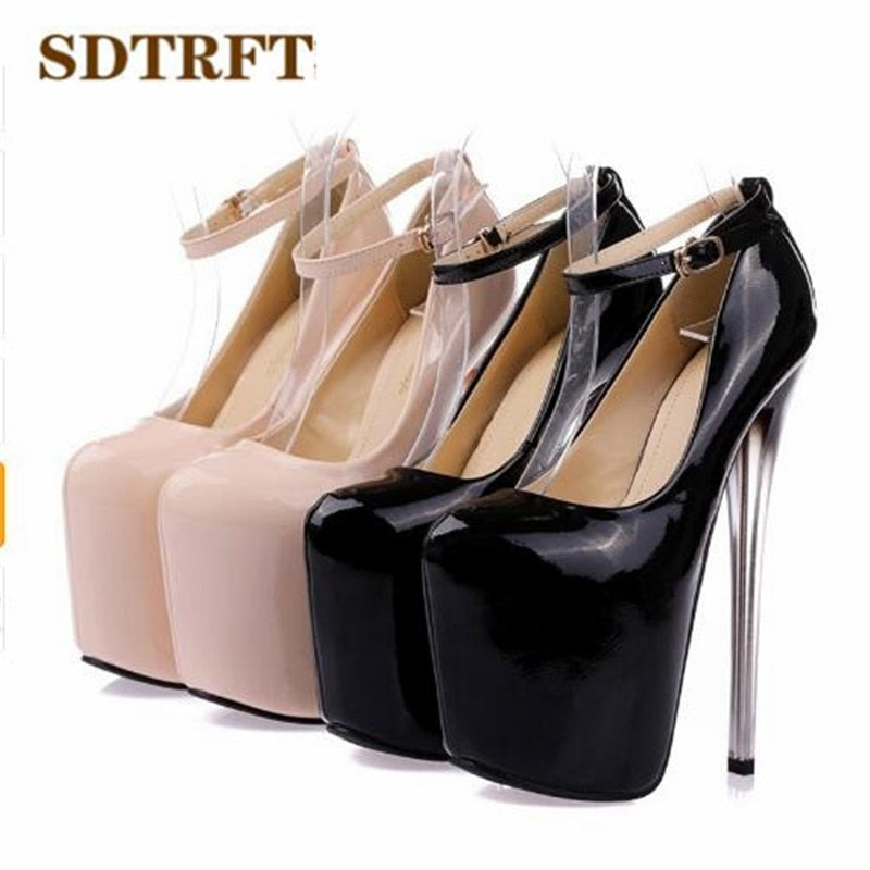 6.3 in (16 cm) Platform Pumps in Extended Sizes for Crossdressers - Image 9