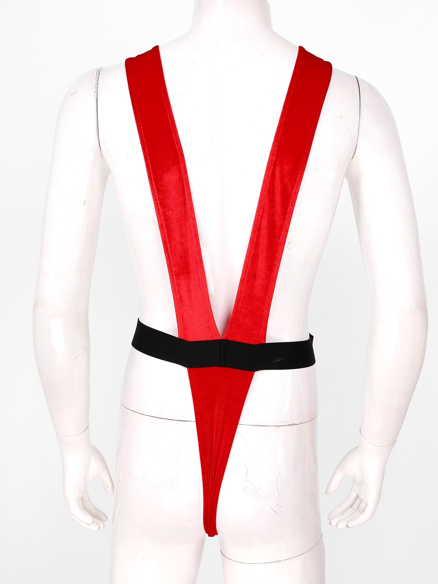 Festive Deep V Bodysuit for Crossdressers - Style 3 - Image 1