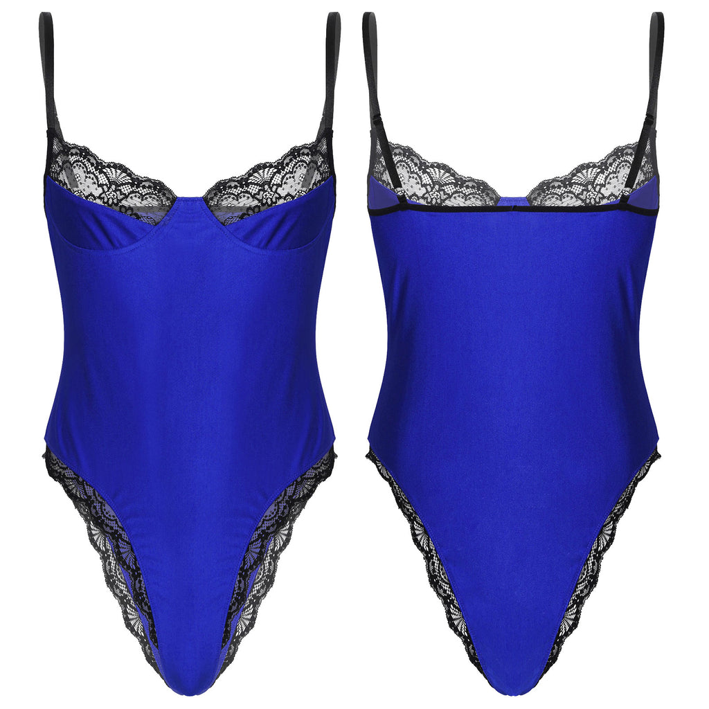 Satin Bodysuit for Crossdressers - Style 7 - Image 1