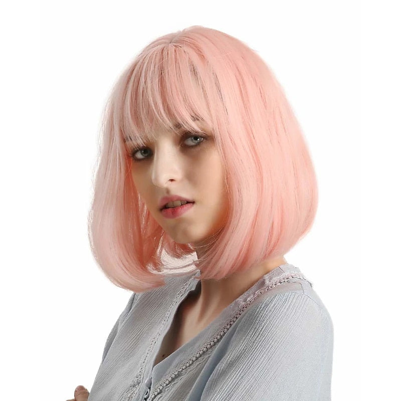 Short Straight Synthetic Wig for Crossdressers