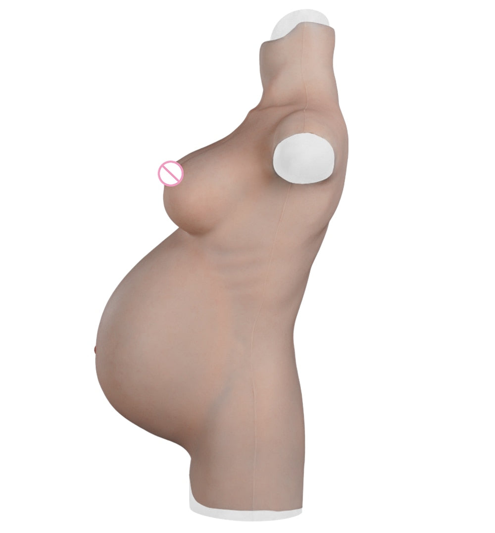 Realistic Silicone Fake Pregnant Belly with Stretch Marks - Crossdresser/Cosplay Accessory