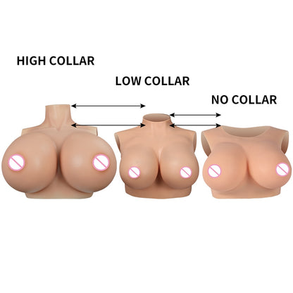 Drag Queen Breastplate For LGBT Sissy Dresses Crossdresser H Cup Silicone Breast Forms Fake Chest Shemale Boobs Male To Female