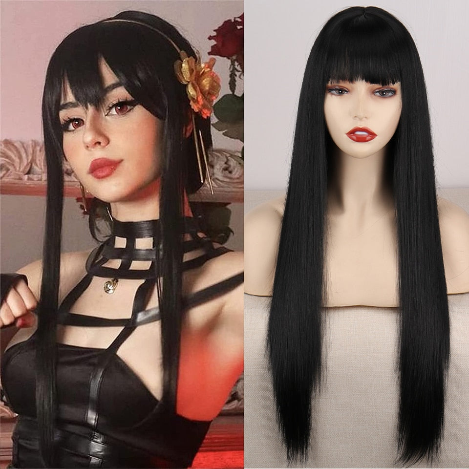 Long Two-Tone Straight Wig for Crossdressers