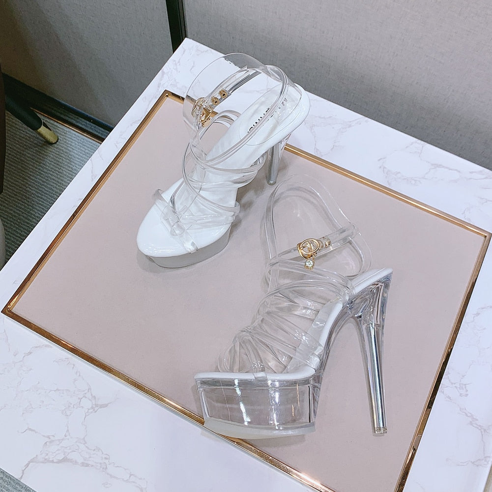 5.5 in (14 cm) Platform Sandals for Crossdressers - Style 2 - Image 45