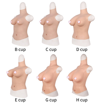 Oil-Free Silicone Breast Plate for Crossdressers and Transgender Women - H Cup Size, Natural Look