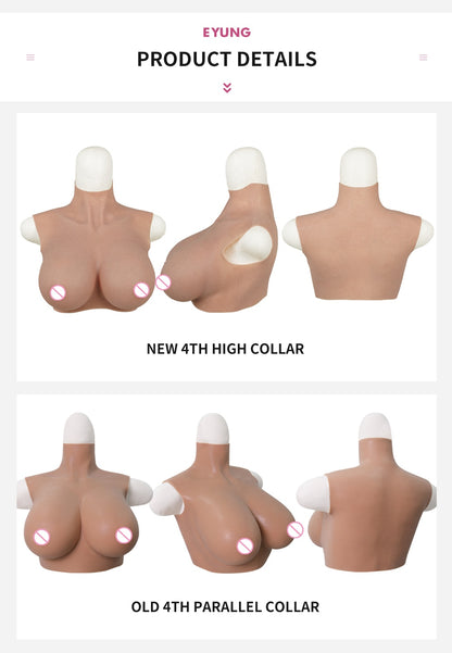 Drag Queen Breastplate For LGBT Sissy Dresses Crossdresser H Cup Silicone Breast Forms Fake Chest Shemale Boobs Male To Female