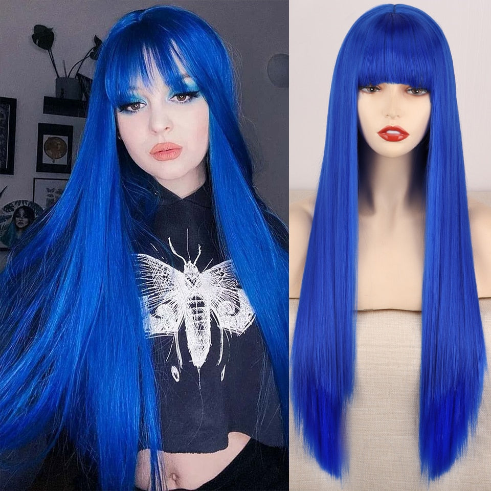 Long Two-Tone Straight Wig for Crossdressers