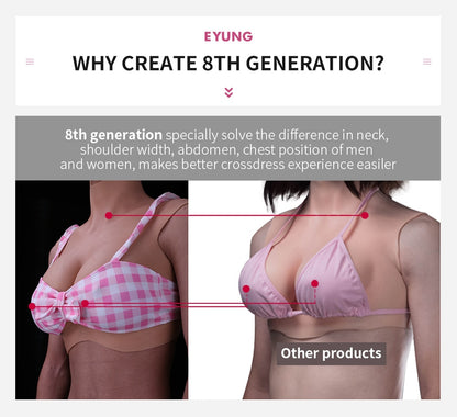 8th Generation Silicone Breast Forms for Crossdressers and Transgender Women: Enhance Your Feminine Look with Realistic Reusable Chest Enhancers