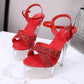 Crossdresser's Summer Sandals: 14cm Thin High Heels with Platform - Stylish and Confident Footwear for Expressing Your Unique Style